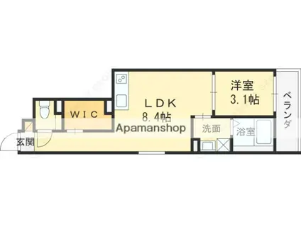 S-MOVE大阪鶴見(1LDK/1階)の間取り写真