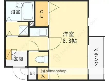 ベルク南野(1K/3階)の間取り写真