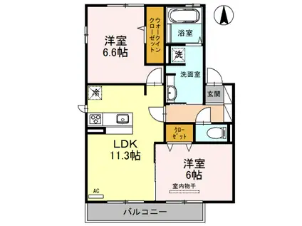 アムールY&NII(2LDK/2階)の間取り写真