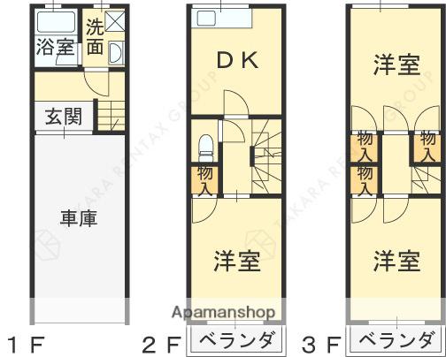 京阪電気鉄道京阪線 萱島駅 徒歩7分 3階建 築32年(3DK)の間取り写真
