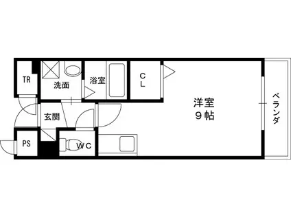 エクセレントⅡ藤田(ワンルーム/2階)の間取り写真