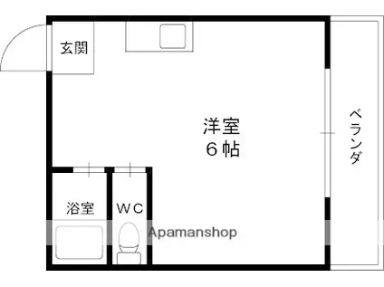 スズランマンション(ワンルーム/1階)の間取り写真