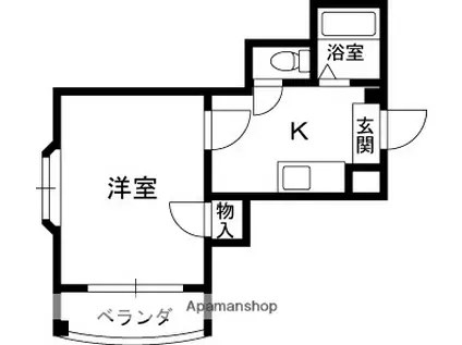 ヴォーグシャトー(1DK/3階)の間取り写真