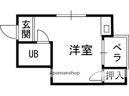 ハマンション香里(ワンルーム/3階)の間取り写真