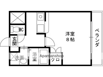 サンフレンドユーマンション(1K/1階)の間取り写真