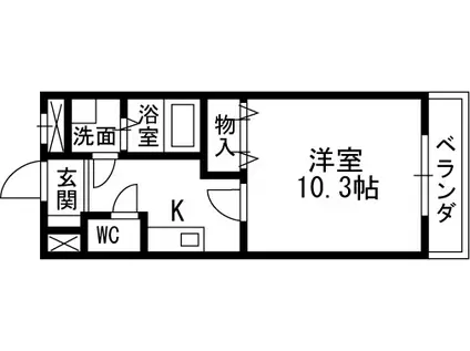 コンフォール柳田(1K/3階)の間取り写真