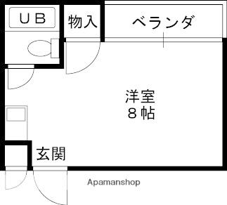 枚方パークアイランド125(ワンルーム/2階)の間取り写真