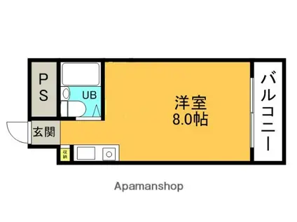 サンハイツ長尾(ワンルーム/3階)の間取り写真