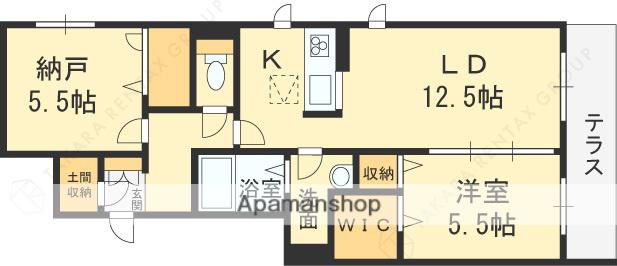 シャーメゾン彩Ⅲ(1SLDK/1階)の間取り写真