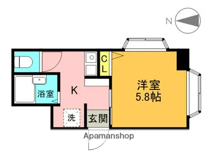 エクスラン(1K/2階)の間取り写真
