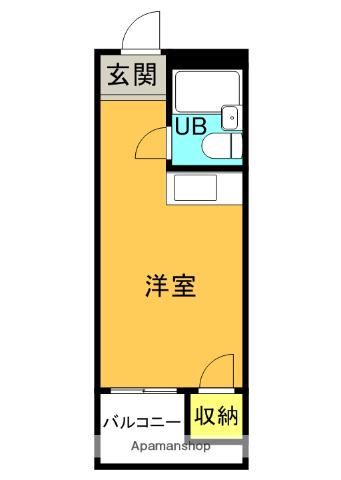 JPアパートメント寝屋川Ⅱ(ワンルーム/1階)の間取り写真