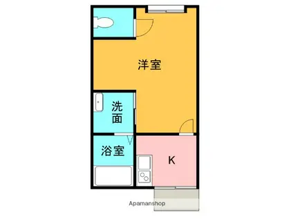 金森ハイツ(1K/2階)の間取り写真