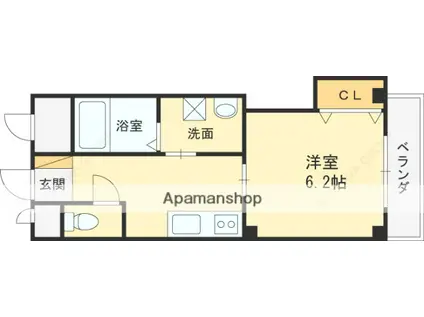 MS CUBEⅡ(1K/2階)の間取り写真