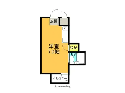 香里園二番館(ワンルーム/1階)の間取り写真