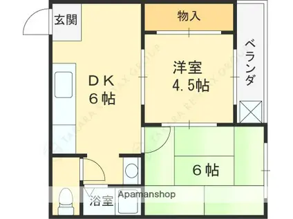 第1松田ハイム(2DK/4階)の間取り写真