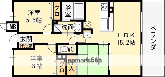 KDXレジデンス守口(3LDK/4階)の間取り写真