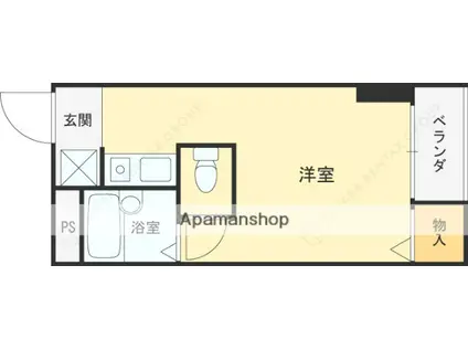 ハイム甲風園(ワンルーム/3階)の間取り写真