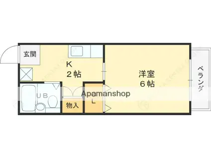 シティーハイムケント(1K/1階)の間取り写真