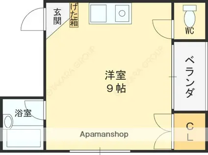 シャルマン大宮(ワンルーム/4階)の間取り写真