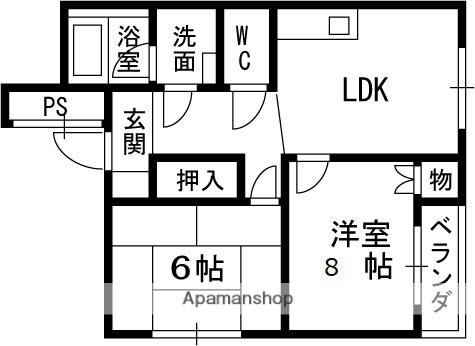 シャルムハイツ(2LDK/3階)の間取り写真