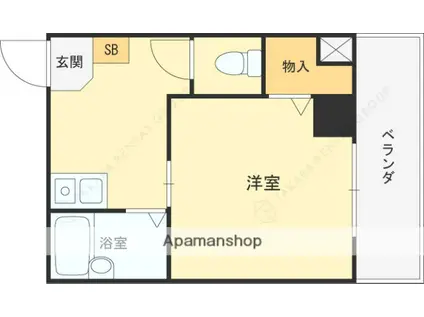 エムローズ太子橋(1K/4階)の間取り写真