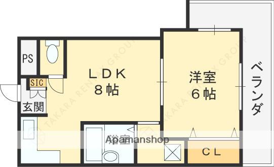 デザイナーズ8マンション(1DK/4階)の間取り写真