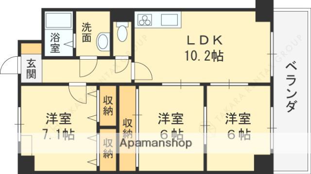 エムズコートソフィーナ(3LDK/7階)の間取り写真