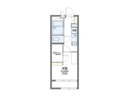 レオパレス一水(1K/1階)の間取り写真