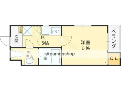 MEETS大宮(1K/3階)の間取り写真
