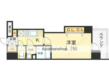 LUXENA KADOMA(1K/12階)の間取り写真