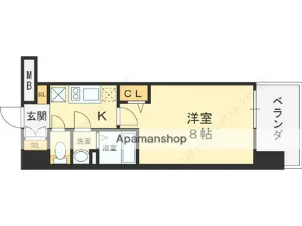 LUXENA KADOMA(1K/4階)の間取り写真