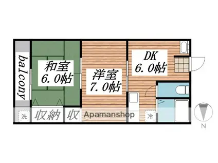 プレアール南住吉(2DK/3階)の間取り写真
