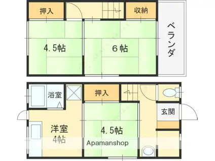 天川新町１５−１７テラスハウス(3K)の間取り写真