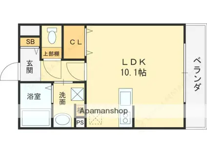 アールコート枚方東田宮(ワンルーム/3階)の間取り写真