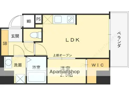 KRYSTAL FIMETH 2番館(1LDK/4階)の間取り写真