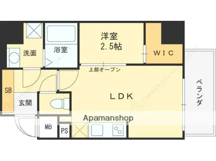 KRYSTAL FIMETH 2番館(1LDK/2階)の間取り写真