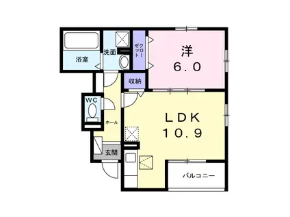 ニュアージュ ブルー(1LDK/1階)の間取り写真