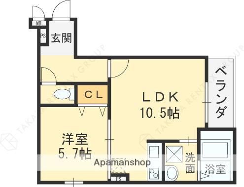 グランシールⅢ番館(1LDK/3階)の間取り写真