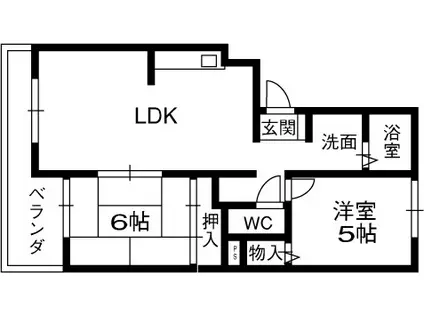 鄕井マンション(2LDK/2階)の間取り写真