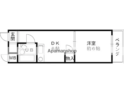 三甲イエム(1DK/3階)の間取り写真