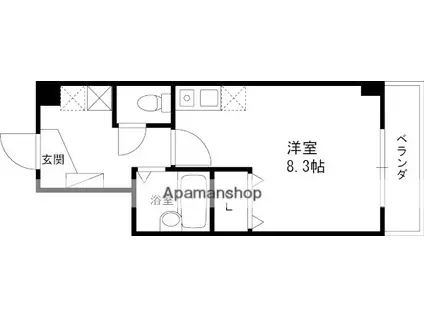 エレガンス西宮(ワンルーム/3階)の間取り写真