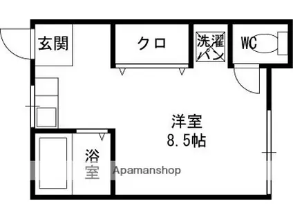 プラディオ大和田(ワンルーム/2階)の間取り写真