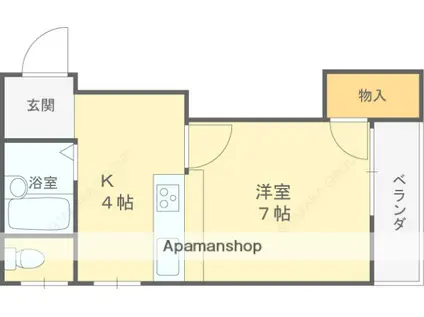 メゾン貞光(1K/4階)の間取り写真