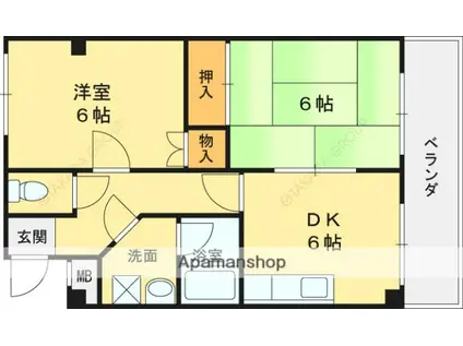 レスターテⅣ(2DK/1階)の間取り写真