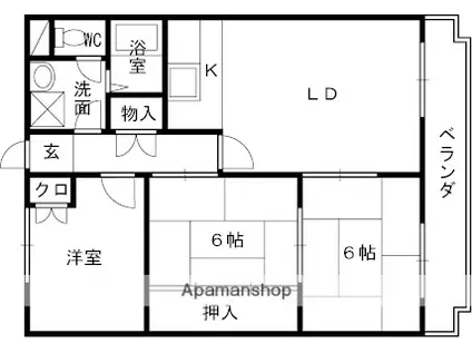 昇栄マンションⅠ(3LDK/3階)の間取り写真