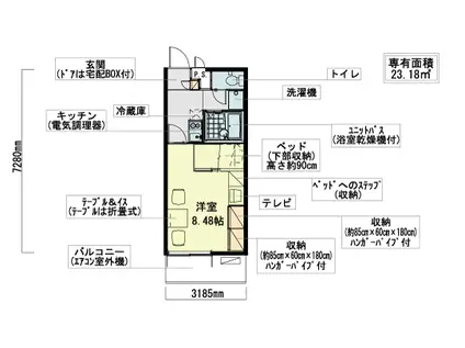レオパレスフォレスト錦(1K/2階)の間取り写真
