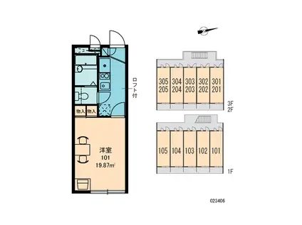 レオパレス和友(1K/3階)の間取り写真