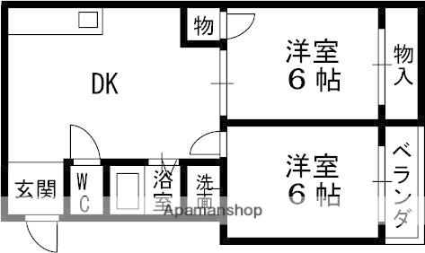 ASK八島(2DK/2階)の間取り写真