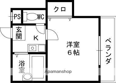 藤マンションⅡ(1K/4階)の間取り写真