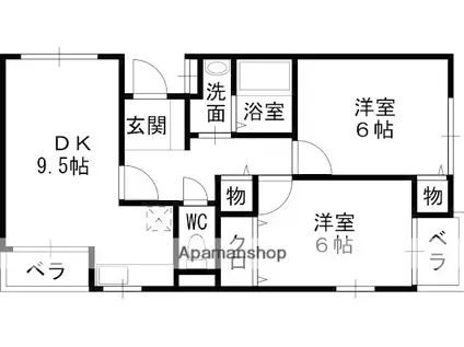 メープルフォレスト(2LDK/1階)の間取り写真